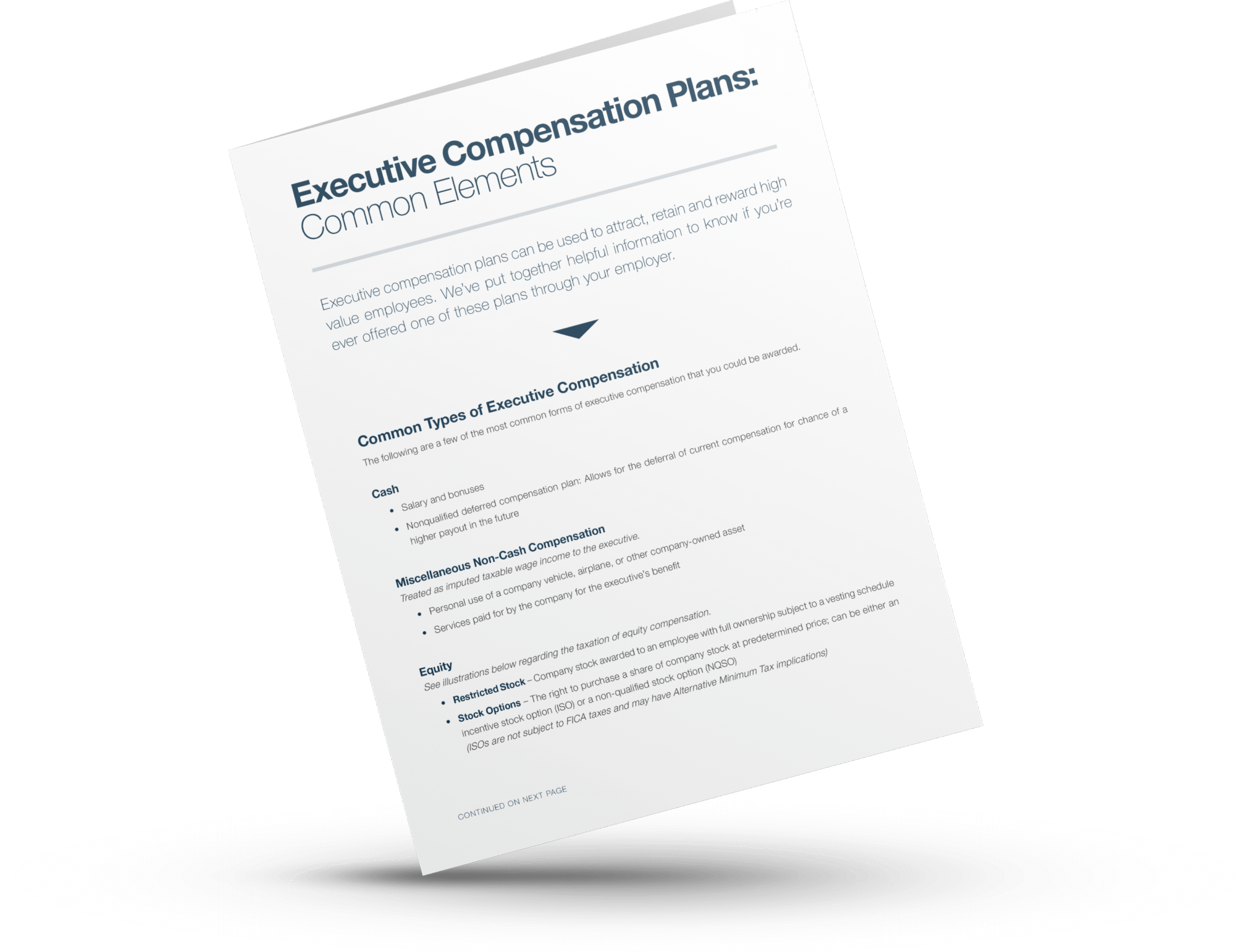 Executive Compensation Plans: Common Elements
